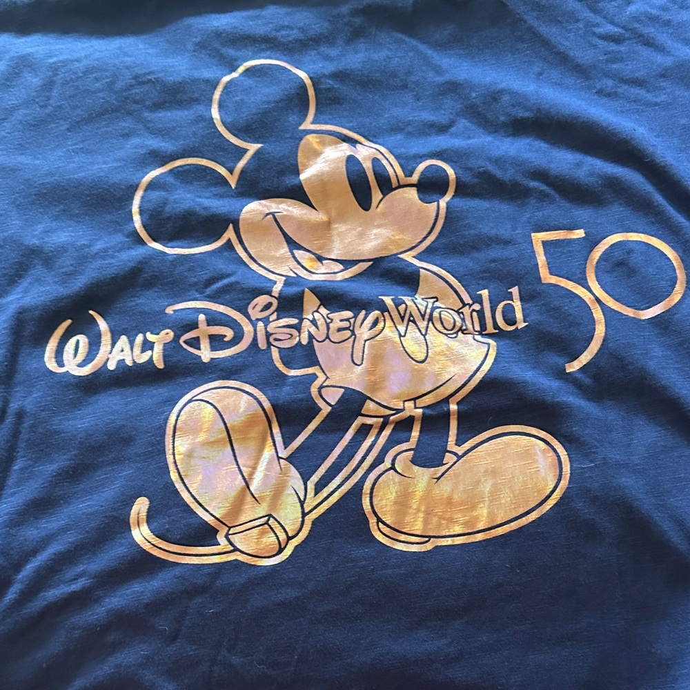 Disney Unisex Blue and Gold Mickey Mouse 50th Anniversary Shirt Size XL new  tag